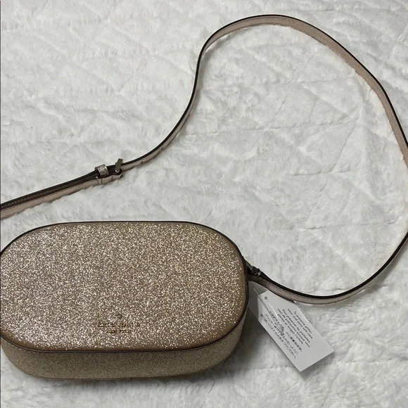 Kate Spade Elegant Gold Crossbody Bag glitter. NWT - Picture 9 of 9